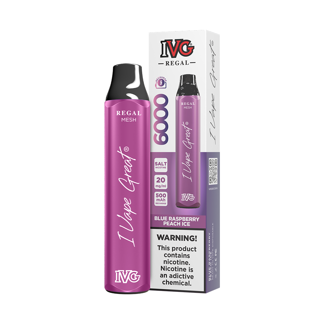 IVG REGAL BLUE RASP PEACH ICE 20MG 6000P