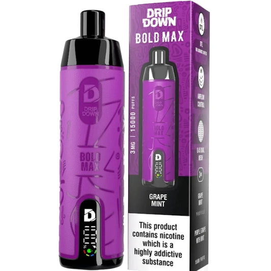 DD BOLD MAX (DTL) GRAPE MINT 3MG 15K PUF