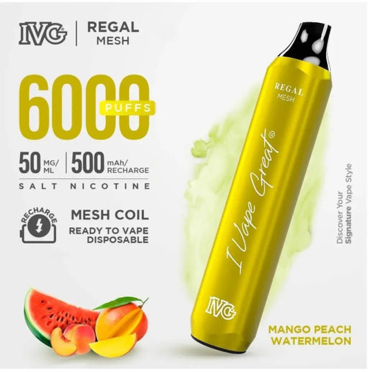 IVG REGAL MANGO PEACH WTER 6000 PUFF