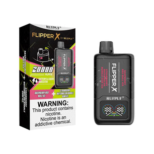 FLIPPER X 20K PUFFS - Raspberry Red Bull Ice + Strawberry Watermelon Bubble Gum Ice