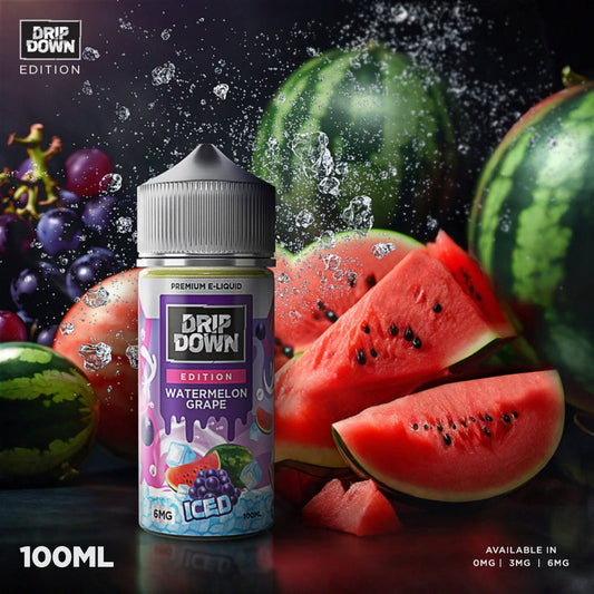 DRIP DOWN WATERMELON GRAPE ICED 3MG 100M