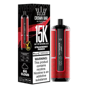AL FAKHER CROWN BAR DISPOSABLE STRAWBERRY PUNCH 15000 PUFFS