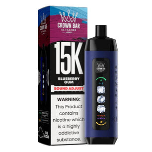 AL FAKHER CROWN BAR ICE ADJUST DISPOSABLE BLUEBERRY GUM 15K PUFFS