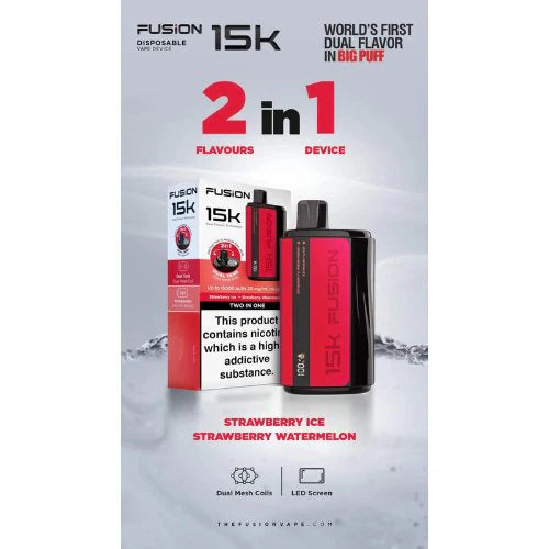 FUSION 15K STRAWBERRY ICE - STRAW WATERM