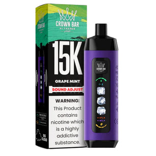 AL FAKHER CROWN BAR ICE ADJUST DISPOSABLE GRAPE MINT 15K PUFFS