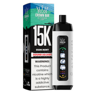 AL FAKHER CROWN BAR ICE ADJUST DISPOSABLE GUM MINT 15K PUFFS
