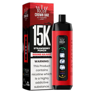 AL FAKHER CROWN BAR ICE ADJUST DISPOSABLE STRAWBERRY PUNCH 15K PUFFS